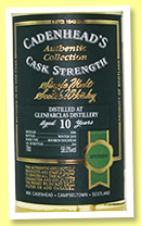 Glenfarclas 10 yo 2008/2018 (58%, Cadenhead, Authentic Collection, bourbon hogshead, 264 bottles) 