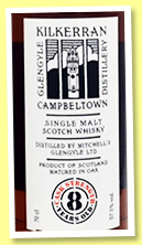 Kilkerran 8 yo 'Cask Strength Batch 4' (57.1%, OB, Re-charred oloroso cask, 15,000 bottles, 2019) Kilkerran 8 yo 'Cask Strength Batch 4' (57.1%, OB, Re-charred oloroso cask, 15,000 bottles, 2019)