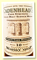 Miltonduff 10 yo (54.2%, Cadenhead's for Edinburgh Shop, bourbon hogsheads / sherry firkin finish, bottled 2020) Miltonduff 10 yo (54.2%, Cadenhead's for Edinburgh Shop, bourbon hogsheads / sherry firkin finish, bottled 2020)