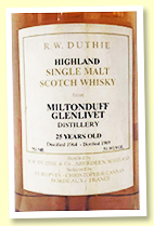 Miltonduff-Glenlivet 25 yo 1964/1989 (51.9%, RW Duthie & Co for Europvin) Miltonduff-Glenlivet 25 yo 1964/1989 (51.9%, RW Duthie & Co for Europvin)