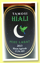 Père Labat 2013/2021 'Hiali' (57.5%, Tamosi, Marie-Galante, agricole, 287 bottles)