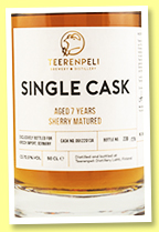 Teerenpeli 7 yo (70.5%, OB for Kirsch Import, Finland, sherry, cask #09122013A, 276 bottles)