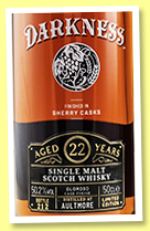 Aultmore 22 yo (58.9%, Master of Malts, Darkness, oloroso finish, cask #10358/3600, +/-2020) Aultmore 22 yo (58.9%, Master of Malts, Darkness, oloroso finish, cask #10358/3600, +/-2020)