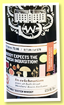 Aultmore 8 yo (67.5%, Scotch Malt Whisky Society, sherry, #73.116, 'Nobody Expects The Spanish Inquisition', 579 bottles, 2020) Aultmore 8 yo (67.5%, Scotch Malt Whisky Society, sherry, #73.116, 'Nobody Expects The Spanish Inquisition', 579 bottles, 2020)