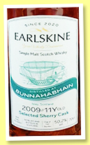 Bunnahabhain 11 yo 2009/2020 (50.2%, Earlskine, 1st fill sherry, 132 bottles) Bunnahabhain 11 yo 2009/2020 (50.2%, Earlskine, 1st fill sherry, 132 bottles)