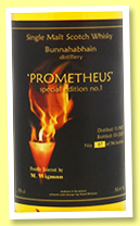 Bunnahabhain 33 yo 1987/2021 (53.4%, Michiel Wigman, Prometheus, 94 bottles) Bunnahabhain 33 yo 1987/2021 (53.4%, Michiel Wigman, Prometheus, 94 bottles)