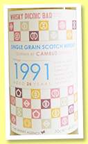 Cambus 26 yo 1991/2018 (49.4%, The Whisky Agency for Whisky Picnic Bar Taiwan, sherry butt, cask #103022, 55 bottles)