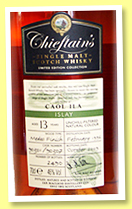 Caol Ila 13 yo 1996/2009 (46%, Chieftain's, Médoc finish, cask #90301/307, 2490 bottles) Caol Ila 13 yo 1996/2009 (46%, Chieftain's, Médoc finish, cask #90301/307, 2490 bottles)