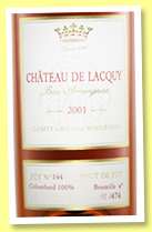 Château de Lacquy 2001 'Colombard 100%' (46%, OB, Bas-armagnac, cask #144, 474 bottles, +/-2021) Château de Lacquy 2001 'Colombard 100%' (46%, OB, Bas-armagnac, cask #144, 474 bottles, +/-2021)
