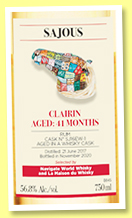 Clairin Sajous '41 months' 2017/2020 (56.8%, OB for Navigate World Whisky, Haiti, whiskey cask, cask # SJ16EW-1, 214 bottles) Clairin Sajous '41 months' 2017/2020 (56.8%, OB for Navigate World Whisky, Haiti, whiskey cask, cask # SJ16EW-1, 214 bottles)