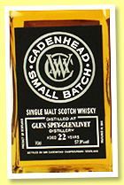 Glen Spey-Glenlivet 22 yo 1995/2018 (57.9%, Cadenhead, Small Batch, 2 bourbon hogsheads) Glen Spey-Glenlivet 22 yo 1995/2018 (57.9%, Cadenhead, Small Batch, 2 bourbon hogsheads)