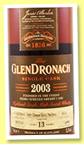 GlenDronach 13 yo 2003/2016 (52.3%, OB, Pedro Ximenez sherry puncheon finish, cask #4034, 696 bottles) GlenDronach 13 yo 2003/2016 (52.3%, OB, Pedro Ximenez sherry puncheon finish, cask #4034, 696 bottles)