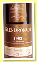 GlenDronach 23 yo 1993/2016 (59.1%, OB, for D.C. & T.D.M. Taiwan, Oloroso sherry, cask #41, 587 bottles) GlenDronach 23 yo 1993/2016 (59.1%, OB, for D.C. & T.D.M. Taiwan, Oloroso sherry, cask #41, 587 bottles)