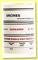 Glenlossie 9 yo 2011/2020 (46%, The Whisky Lodge, Orcines, recharred hogshead, cask #1082) 