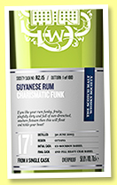 Guyanese Rum 17 yo 2003 (58.8%, Scotch Malt Whisky Society, Guyana, #R2.15, 'Charismatic Funk', 180 bottles) Guyanese Rum 17 yo 2003 (58.8%, Scotch Malt Whisky Society, Guyana, #R2.15, 'Charismatic Funk', 180 bottles)