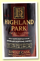 Highland Park 14 yo 1991/2006 (55.5%, OB 'Exceptional Cask' for Switzerland, cask #4888, sherry) Highland Park 14 yo 1991/2006 (55.5%, OB 'Exceptional Cask' for Switzerland, cask #4888, sherry)