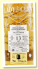 Inchgower 13 yo 2008/2021 (55.8%, Lady Of The Glen, cask #800479, hogshead + refill PX sherry finish, 268 bottles)
Inchgower 13 yo 2008/2021 (55.8%, Lady Of The Glen, cask #800479, hogshead + refill PX sherry finish, 268 bottles)