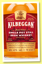 Kilbeggan 'Single Pot Still' (43%, OB, Irish, 2019) 
