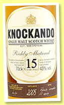 Knockando 15 yo 2005/2020 (43%, OB, Richly Matured) Knockando 15 yo 2005/2020 (43%, OB, Richly Matured)