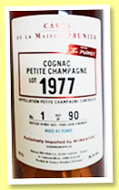 Maison Prunier 43 yo 1977/2021 (56.3%, The Purist, Wine4you, petite champagne, 90 bottles) 