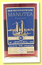Manutea 3 yo 2017/2021 'VO' (58.7%, OB, Tahiti, cask #BY21, 300 bottles)