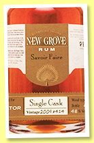 New Grove 2009/2021 'Savoir Faire' (48%, Navigate World Whisky, Mauritius, cask #414, 294 bottles) New Grove 2009/2021 'Savoir Faire' (48%, Navigate World Whisky, Mauritius, cask #414, 294 bottles)