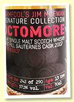 Octomore 13 yo 2007/2021 (57.5%, Dramfool 'Jim McEwan Signature Collection', cask #3807, 1st fill Sauternes barrique, 290 bottles)
