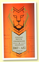 Petite Champagne 'D67 A52' (49%, Jean Grosperrin for C. Dully, cask #F15, 2020) Petite Champagne 'D67 A52' (49%, Jean Grosperrin for C. Dully, cask #F15, 2020)