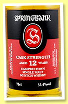 Springbank 12 yo 'Cask Strength' (55.4%, OB, batch #22, 2021) 