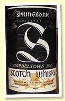 Springbank 8 yo (80 proof, OB, 1960s)
