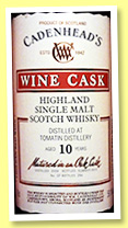 Tomatin 10 yo 2009/2019 (59.1%, Cadenhead, Chilean red wine, 294 bottles) Tomatin 10 yo 2009/2019 (59.1%, Cadenhead, Chilean red wine, 294 bottles)