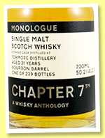 Tormore 31 yo 1990/2021 (50.2%, Chapter 7, bourbon barrel, 239 bottles) Tormore 31 yo 1990/2021 (50.2%, Chapter 7, bourbon barrel, 239 bottles)