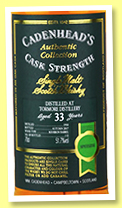 Tormore 33 yo 1984/2017 (51.7%, Cadenhead, Authentic Collection, bourbon, 132 bottles) Tormore 33 yo 1984/2017 (51.7%, Cadenhead, Authentic Collection, bourbon, 132 bottles)