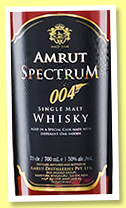 Amrut 'Spectrum 004' (50%, OB, LMDW, 2021) Amrut 'Spectrum 004' (50%, OB, LMDW, 2021)