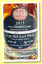 Annandale 6 yo 2015/2021 (61%, The Whisky Chamber, bourbon barrel, cask #449, 343 bottles) Annandale 6 yo 2015/2021 (61%, The Whisky Chamber, bourbon barrel, cask #449, 343 bottles)