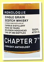Cambus 33 yo 1988/2022 (47.6%, Chapter 7, bourbon hogshead, octave finish, cask #3325, 280 bottles)