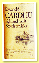 Cardhu 12 yo (40%, OB, UK, 75cl, +/-1978) 