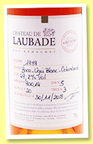 Château de Laubade 1989/2018 (49.2%, OB, Bas-armagnac, cask #90014) Château de Laubade 1989/2018 (49.2%, OB, Bas-armagnac, cask #90014)