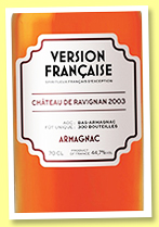 Château de Ravignan 2003/2021 (44.7%, LMDW, Version Française, Bas-armagnac, 300 bottles) 