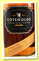 Cotswolds 5 yo 2016/2021 (60.6%, OB for Kirsch Import, England, 1st fill STR barriques, cask #705, 285 bottles) Cotswolds 5 yo 2016/2021 (60.6%, OB for Kirsch Import, England, 1st fill STR barriques, cask #705, 285 bottles)