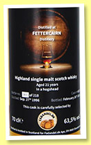Fettercairn 21 yo 1996/2018 (63.5%, Fadandel.dk, Selected by the Swede, hogshead, cask #4333, 218 bottles) Fettercairn 21 yo 1996/2018 (63.5%, Fadandel.dk, Selected by the Swede, hogshead, cask #4333, 218 bottles)