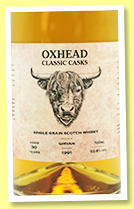 Girvan 30 yo 1991/2021 (52.6%, Oxhead Whisky, refill bourbon barrel, cask #54709, 134 bottles) 