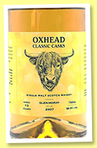 Glen Moray 13 yo 2007/2021 (56.9%, Oxhead Whisky, first fill bourbon barrel, cask #5757, 218 bottles) Glen Moray 13 yo 2007/2021 (56.9%, Oxhead Whisky, first fill bourbon barrel, cask #5757, 218 bottles)