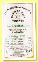 Glenrothes 21 yo 1997/2019 (46%, Signatory Vintage, Un-chillfiltered Collection, casks #4826 + 4827) Glenrothes 21 yo 1997/2019 (46%, Signatory Vintage, Un-chillfiltered Collection, casks #4826 + 4827)