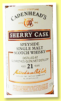Glenrothes-Glenlivet 21 yo 1997/2019 (57.1%, Cadenhead, Sherry Cask, sherry butt, 510 bottles) Glenrothes-Glenlivet 21 yo 1997/2019 (57.1%, Cadenhead, Sherry Cask, sherry butt, 510 bottles)