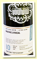 Inchmurrin 10 yo 2010 (60.2%, Scotch Malt Whisky Society, #112.78 'Waxing Lyrical', 2nd fill bourbon barrel, 240 bottles)
Inchmurrin 10 yo 2010 (60.2%, Scotch Malt Whisky Society, #112.78 'Waxing Lyrical', 2nd fill bourbon barrel, 240 bottles)