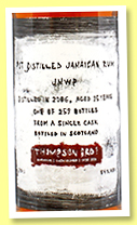 JMWP Rum 15 yo (54%, Thompson Bros., Jamaica, 259 bottles) JMWP Rum 15 yo (54%, Thompson Bros., Jamaica, 259 bottles)