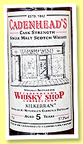 Kilkerran 5 yo 2015/2021 (57.3%, Cadenhead, Annual Shop Release 2021, Campbeltown, sherry hogshead, 306 bottles) Kilkerran 5 yo 2015/2021 (57.3%, Cadenhead, Annual Shop Release 2021, Campbeltown, sherry hogshead, 306 bottles)