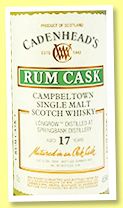 Longrow 17 yo 2004/2021 (49.5%, Cadenhead, Rum Cask, rum barrel, 210 bottles) Longrow 17 yo 2004/2021 (49.5%, Cadenhead, Rum Cask, rum barrel, 210 bottles)