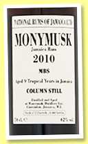 Monymusk 9 yo 2010/2020 'SBS' (62%, Velier, National Rums of Jamaica, 15 barrels, 4660 bottles) Monymusk 9 yo 2010/2020 'SBS' (62%, Velier, National Rums of Jamaica, 15 barrels, 4660 bottles)